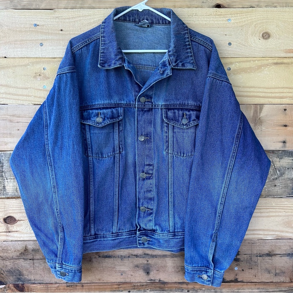 Vintage Looking Jean Coat Size Large Unisex Unknown Brand
